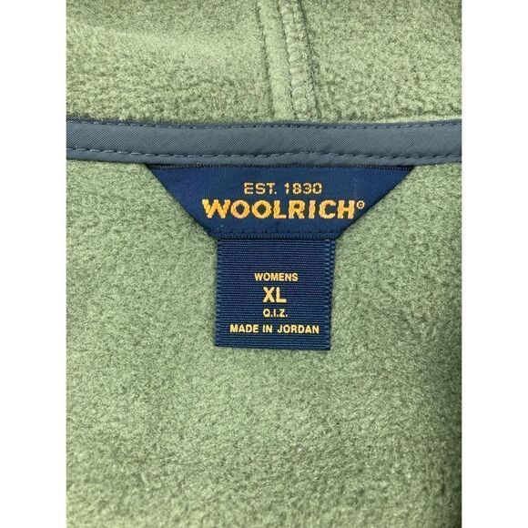 Woolrich green fleece zip up jacket with hood - Picture 5 of 5